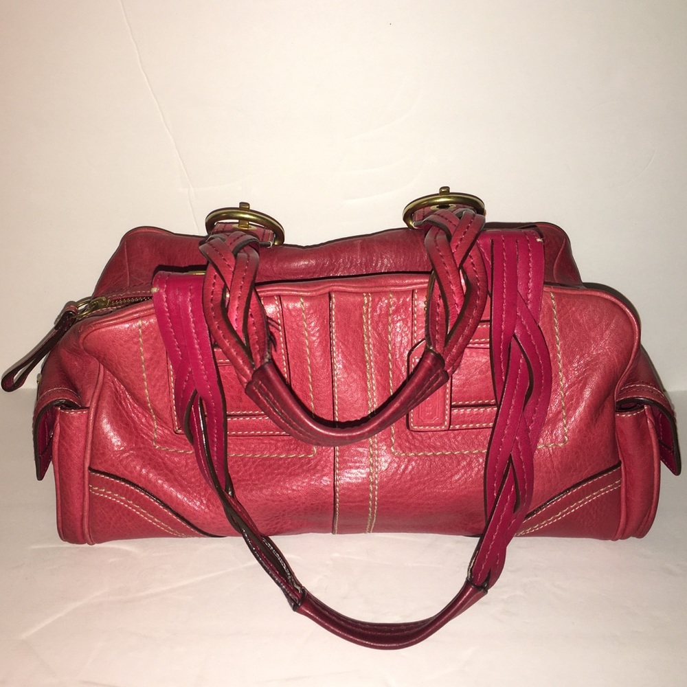 Coach Soho Mia Braided Satchel-red